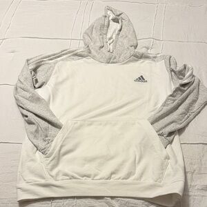 Adidas Men's Classic White and Gray Hoodie